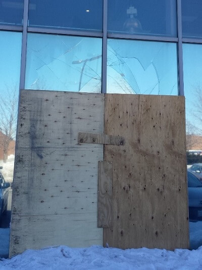 Board-Up Commercial Door
